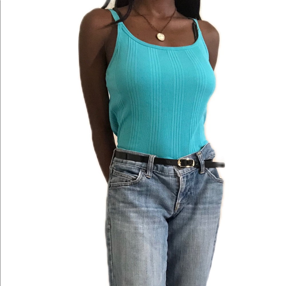 Micheal Kors light Blue ribbed tank